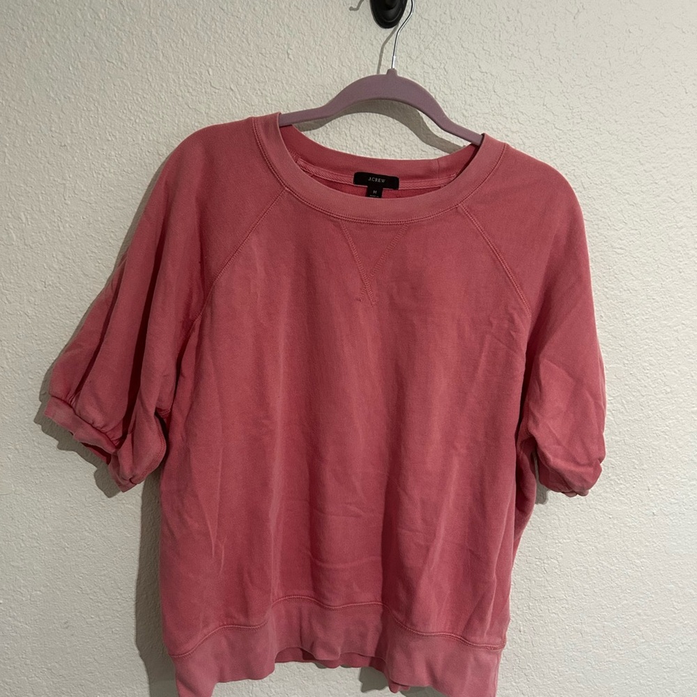 J. Crew Pink Short Sleeve Sweatshirt